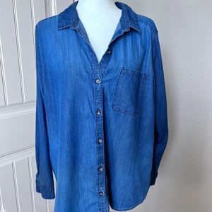 So Favorite Long Sleeve Denim Shirt XL